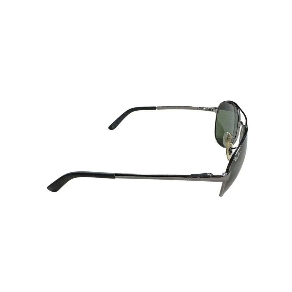 Ray-Ban RB3213 Aviators Sunglasses Green Lenses Gunmetal Silver‎ Frame w/ Case